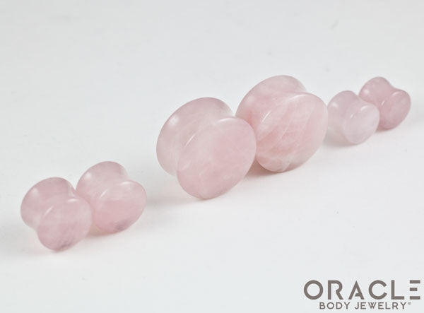 Rose Quartz Double Flare Plugs