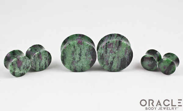 Ruby in Zoisite Double Flare Plugs