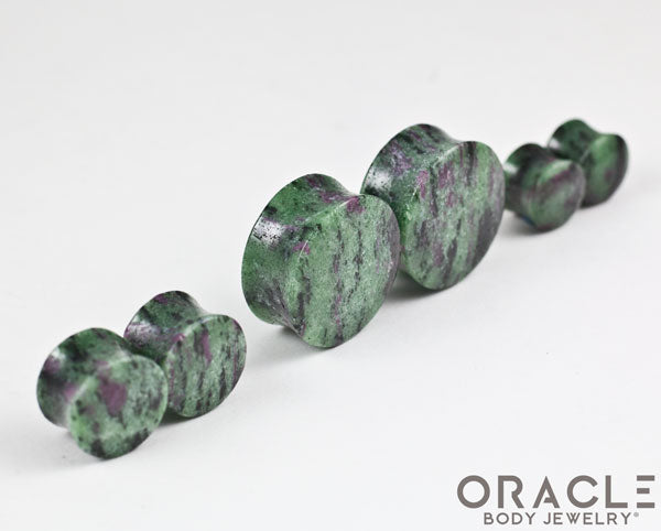 Ruby in Zoisite Double Flare Plugs