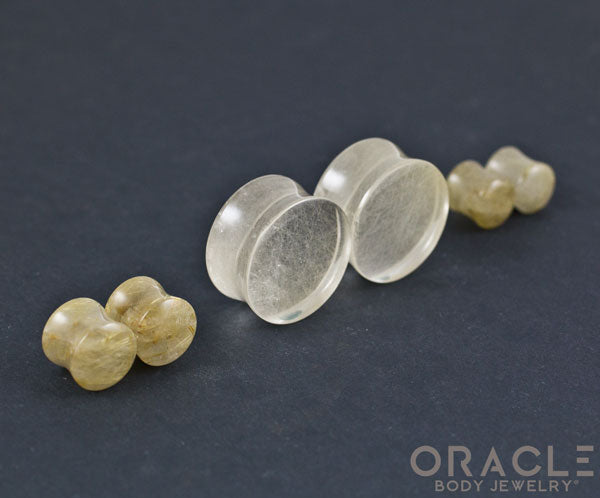 Rutilated Quartz Double Flare Plugs