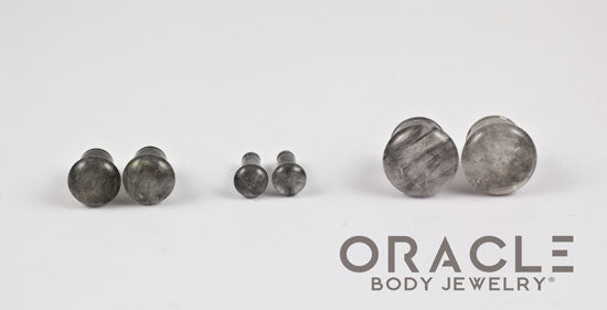 Cloudy Smoky Quartz Single Flare Plugs