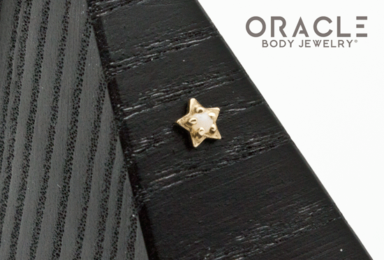 14k Star with White Opal Threadless End
