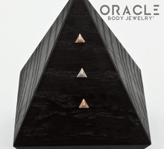 14k Gold Pyramid Threadless Ends