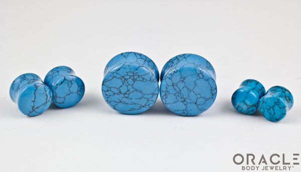 Synthetic Turquoise Double Flare Plugs