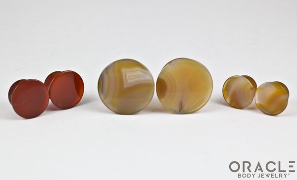 Thunder Egg Agate Mayan Style Flare Plugs