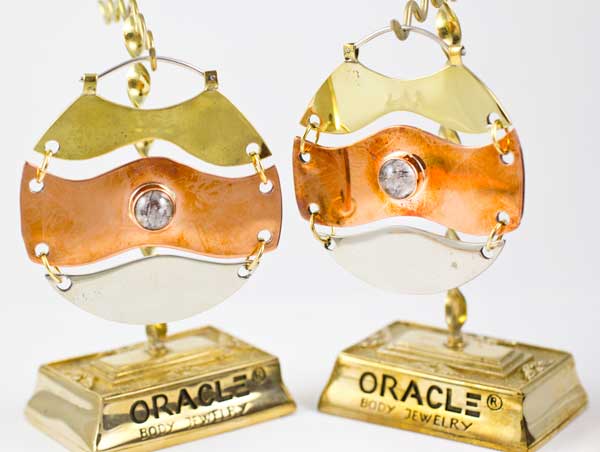 Trilogy Hoops with Tourmalated Quartz