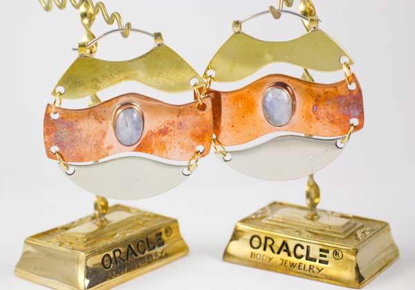 Trilogy Hoops with Moonstone