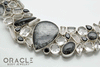 Sterling Silver Tourmalated Quartz Necklace with Clear Quartz and Black Spinal Accents