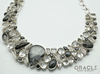 Sterling Silver Tourmalated Quartz Necklace with Clear Quartz and Black Spinal Accents