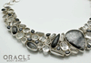 Sterling Silver Tourmalated Quartz Necklace with Clear Quartz and Black Spinal Accents