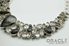 Sterling Silver Tourmalated Quartz Necklace with Clear Quartz and Black Spinal Accents