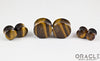 Yellow Tiger Eye Double Flare Plugs