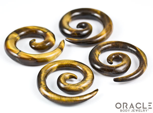 Yellow Tiger Eye Spirals