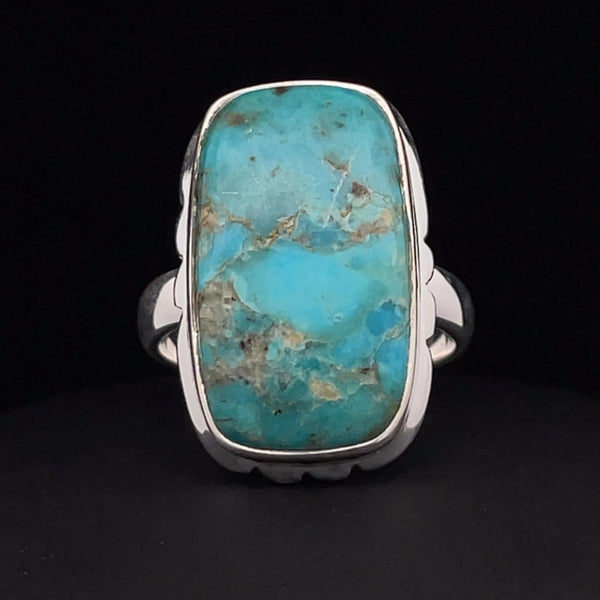 Sterling Silver Kingman Turquoise Ring Size 7