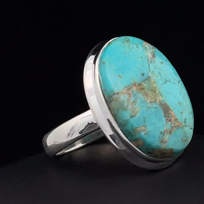 Sterling Silver Kingman Turquoise Ring Size 7