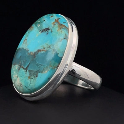 Sterling Silver Kingman Turquoise Ring Size 7