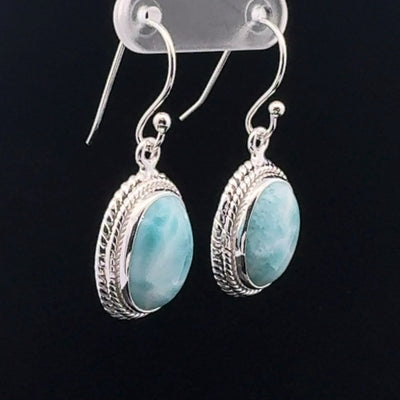 Sterling Silver Larimar Earrings