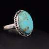 Sterling Silver Kingman Turquoise Ring Size 8