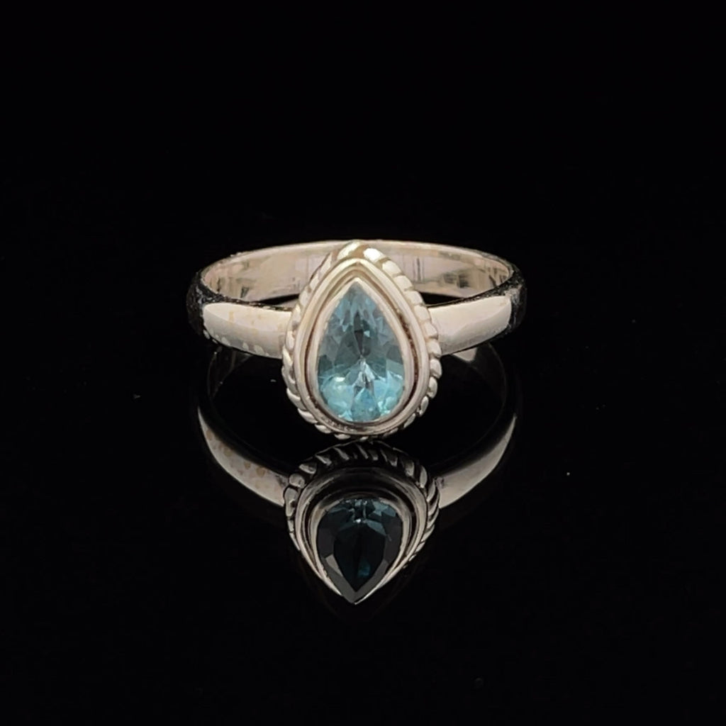 Sterling Silver Swiss Topaz Ring Size 8