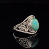 Sterling Silver Kingman Turquoise Ring Size 9.5