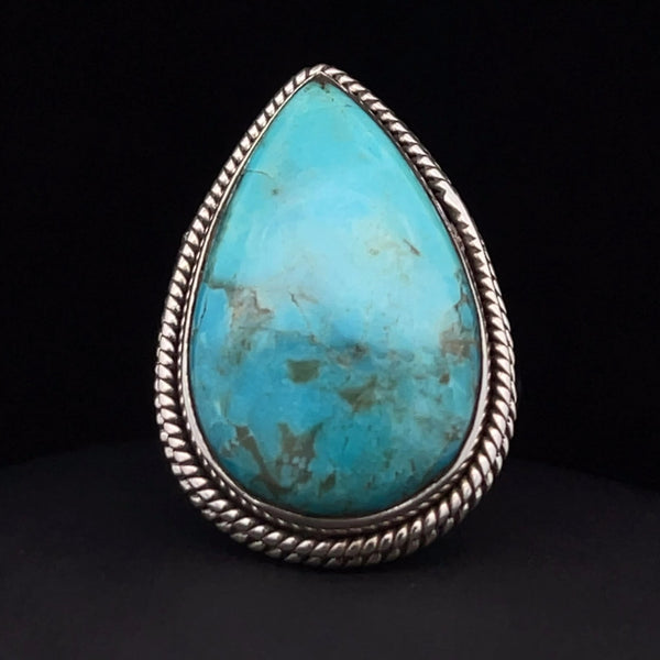 Sterling Silver Kingman Turquoise Ring Size 7