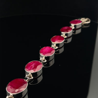 Sterling Silver Ruby Bracelet