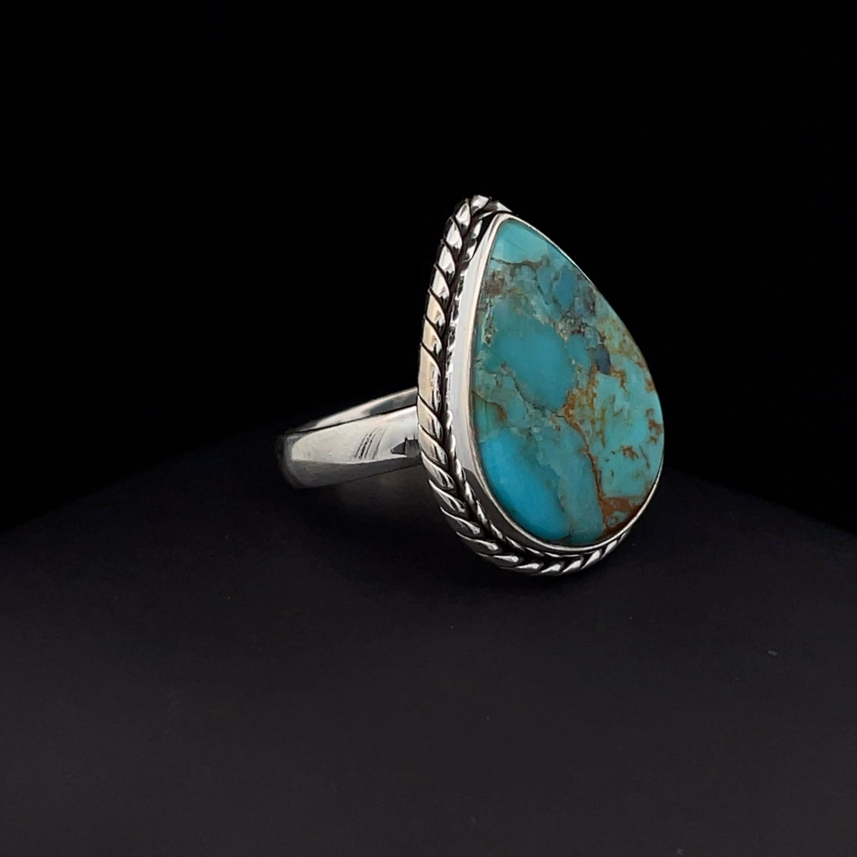 Sterling Silver Kingman Turquoise Ring Size 7