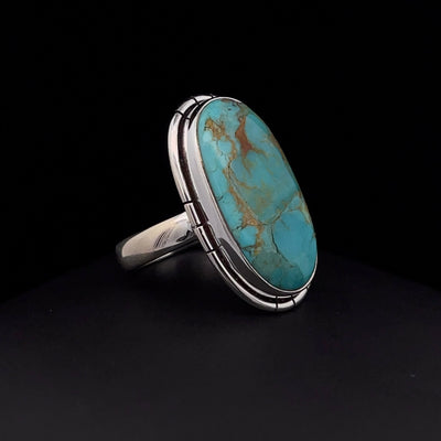 Sterling Silver Kingman Turquoise Ring Size 7