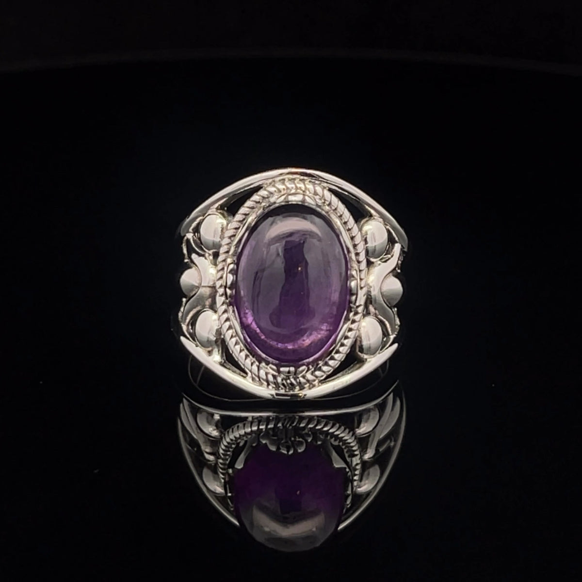 Sterling Silver Amethyst Ring Size 7