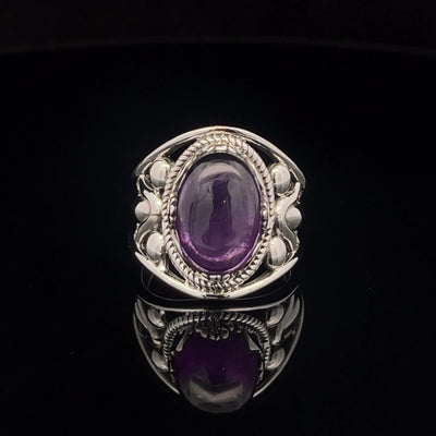 Sterling Silver Amethyst Ring Size 7