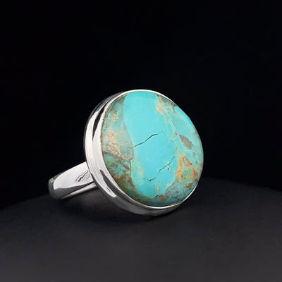 Sterling Silver Kingman Turquoise Ring Size 7
