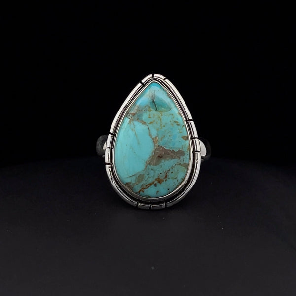 Sterling Silver Kingman Turquoise Ring Size 7