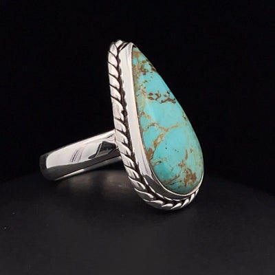 Sterling Silver Kingman Turquoise Ring Size 5.5