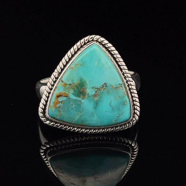 Sterling Silver Kingman Turquoise Ring Size 10