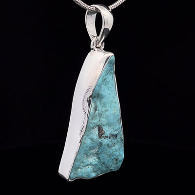 Sterling Silver Raw Kingman Turquoise Pendant
