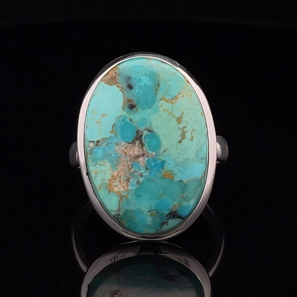 Sterling Silver Kingman Turquoise Ring Size 10