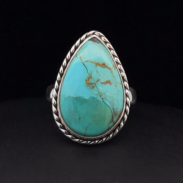 Sterling Silver Kingman Turquoise Ring Size 6.5