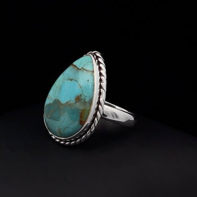 Sterling Silver Kingman Turquoise Ring Size 7
