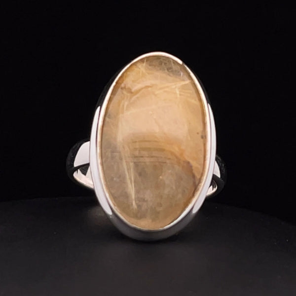 Sterling Silver Rutilated Quartz Ring Size 8