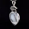 Sterling Silver Dendritic Opal and Herkimer Diamond Pendant