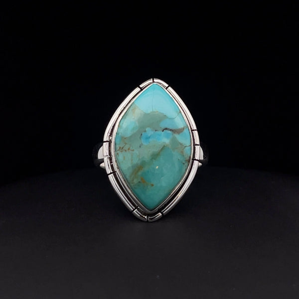 Sterling Silver Kingman Turquoise Ring Size 7