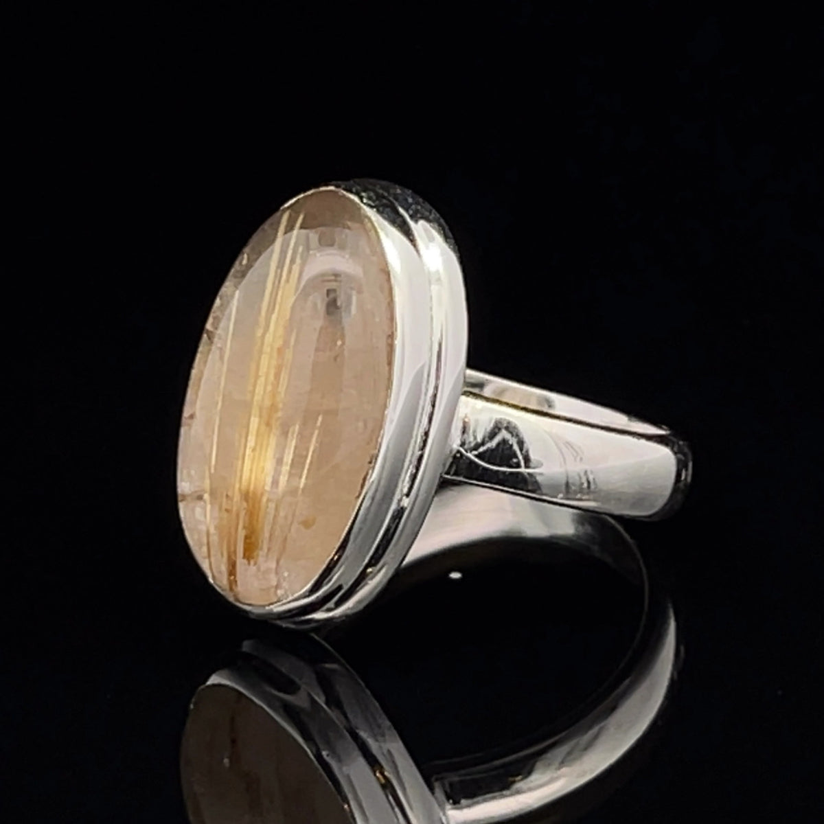 Sterling Silver Rutilated Quartz Ring SIze 5