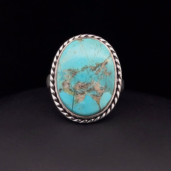 Sterling Silver Kingman Turquoise Ring Size 7