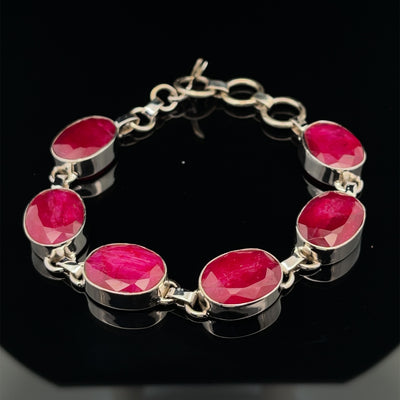 Sterling Silver Ruby Bracelet