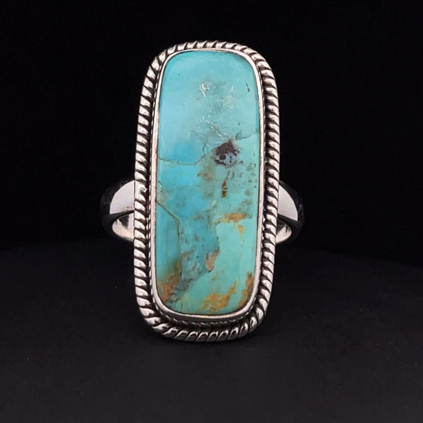 Sterling Silver Kingman Turquoise Ring Size 6.5