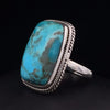 Sterling Silver Kingman Turquoise Ring Size 9