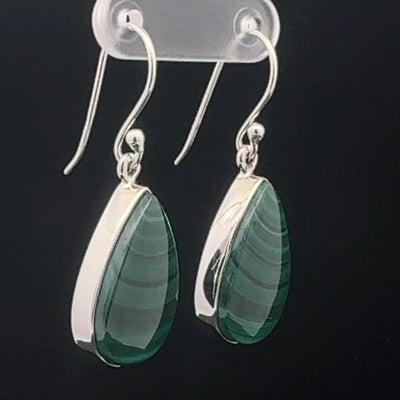 Sterling Silver Malachite Earrings
