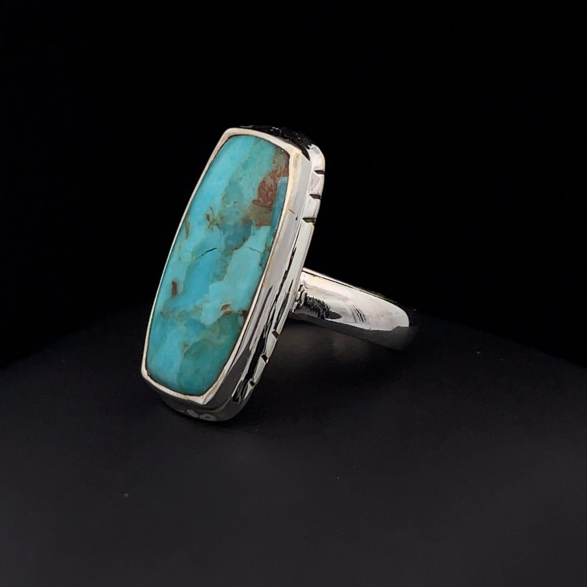 Sterling Silver Kingman Turquoise Ring Size 7