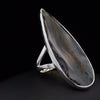 Sterling Silver Large Montana Agate Ring Size 9