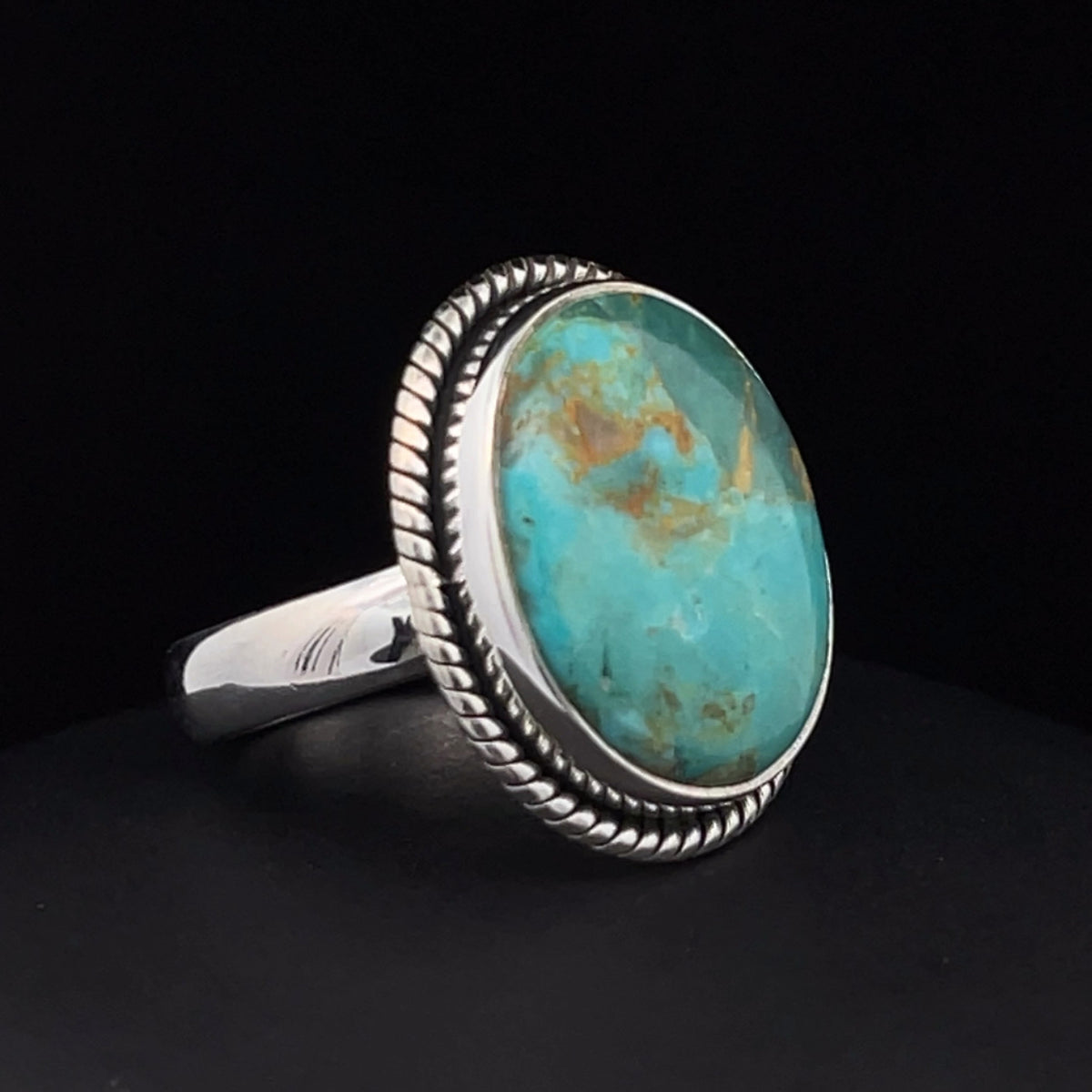 Sterling Silver Kingman Turquoise Ring Size 6.5